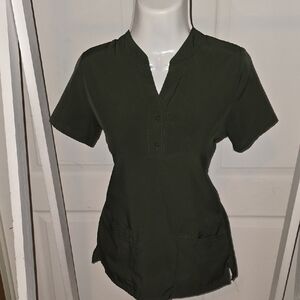 Dark Green Scrub Top